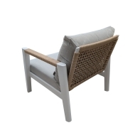 Rengard DUBAI Aluminium Rope 3 Seater Garden Sofa Lounging Set with 2 Armchairs and Coffee Table - Image 4