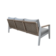 Rengard DUBAI Aluminium Rope 3 Seater Garden Sofa Lounging Set with 2 Armchairs and Coffee Table - Image 5