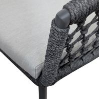 Rengard WALTZ 4 Seat Aluminium Rope Garden Dining Set - Round HPL Table in Anthracite Grey - Image 6