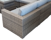 Rengard JENNY 6 Seat Rattan Modular Corner Sofa Set with Gas Fire Pit Table and 2 Footstools - Image 3