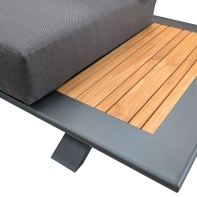 Rengard MONACO Aluminium Rope Modular Corner Sofa Set with Teak Coffee Table - Image 2