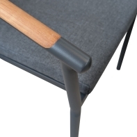 Rengard OLIVER Aluminium Garden Armchair with Teak Armrests and Waterproof Seat - Image 2