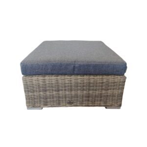 Rengard JENNY Rattan Footstool - Square with Thick Cushion