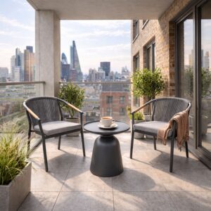 rengard outdoor and garden bistro and balcony set Oliver with teak