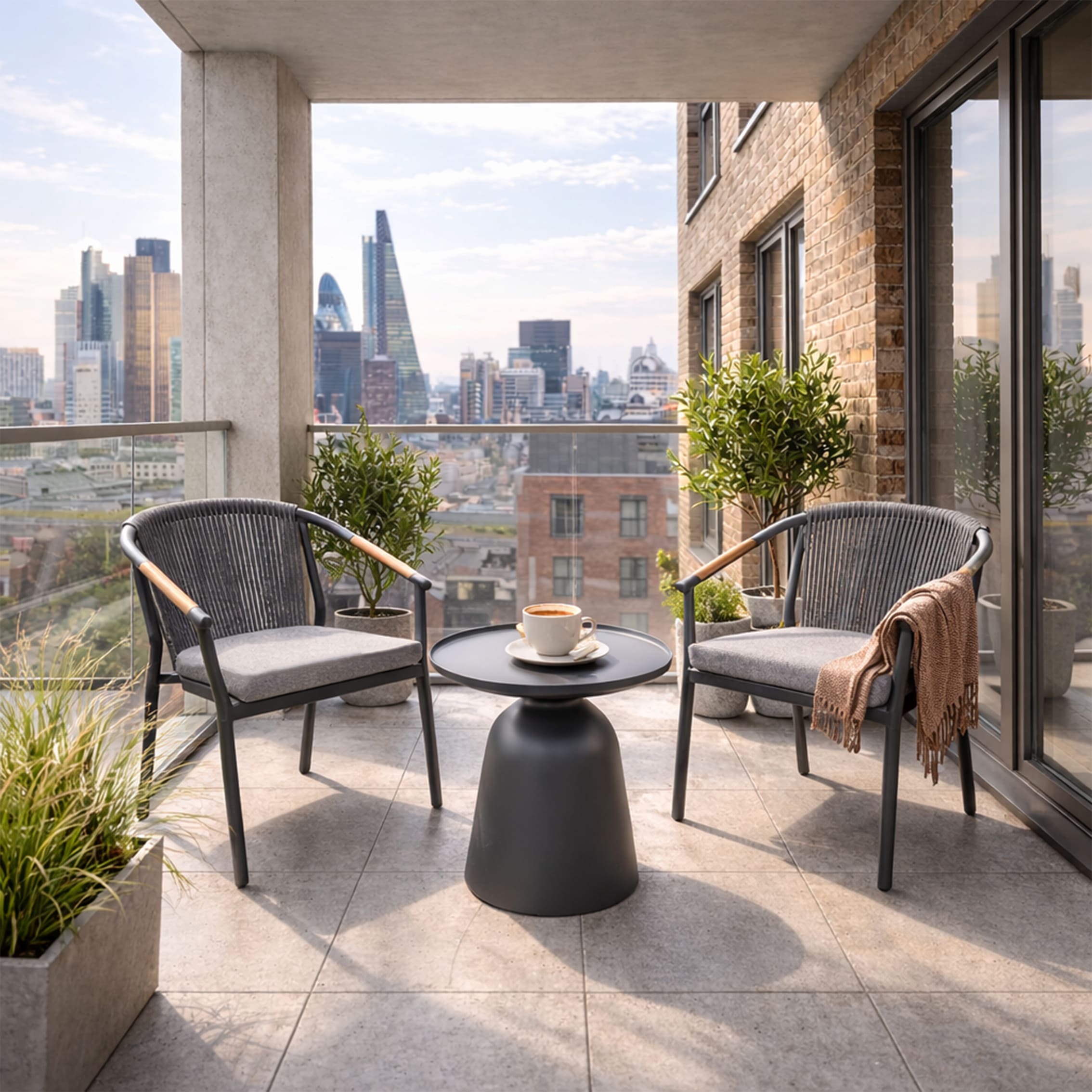 rengard outdoor and garden bistro and balcony set Oliver with teak