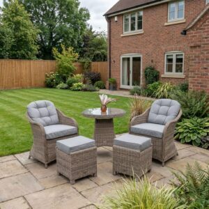 rengard amy rattan lounge set with coffee table and footstools