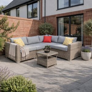 Rengard Jenny rattan corner sofa set for garden and patio