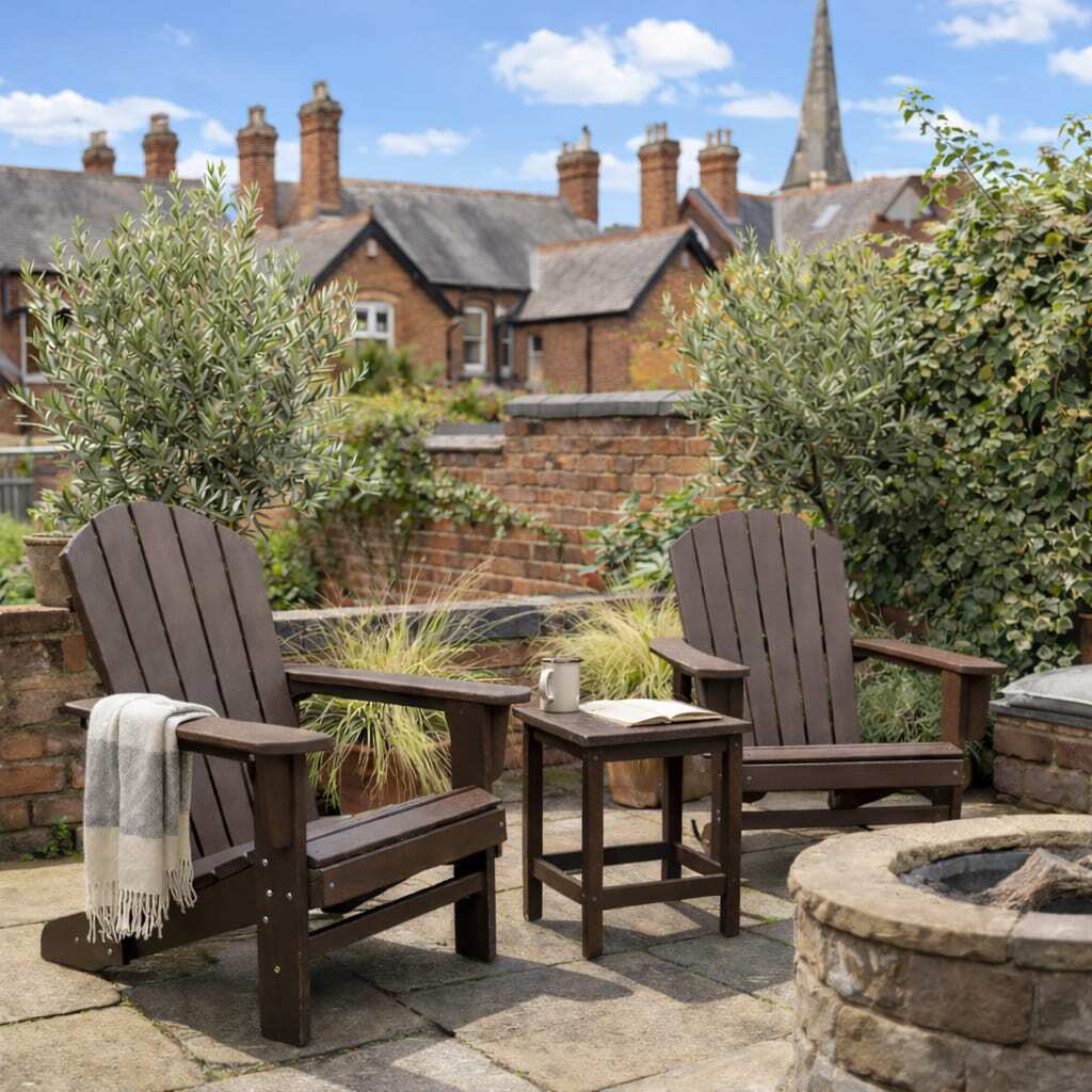 rengard adirondack armchair lounge set with a coffee table