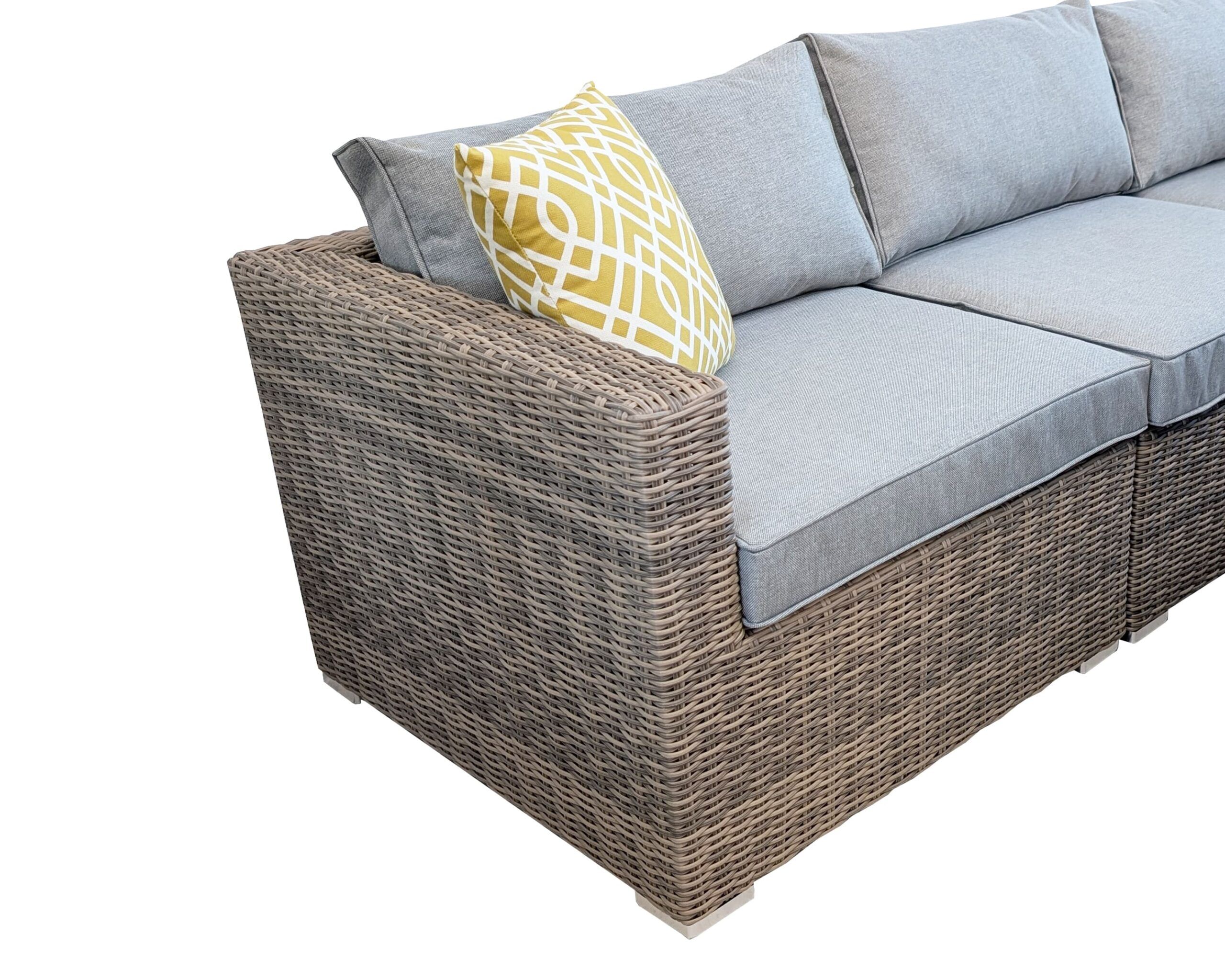 Rengard JENNY Rattan Modular Compact 4 Seat Corner Sofa Set with Coffee Table - Image 2