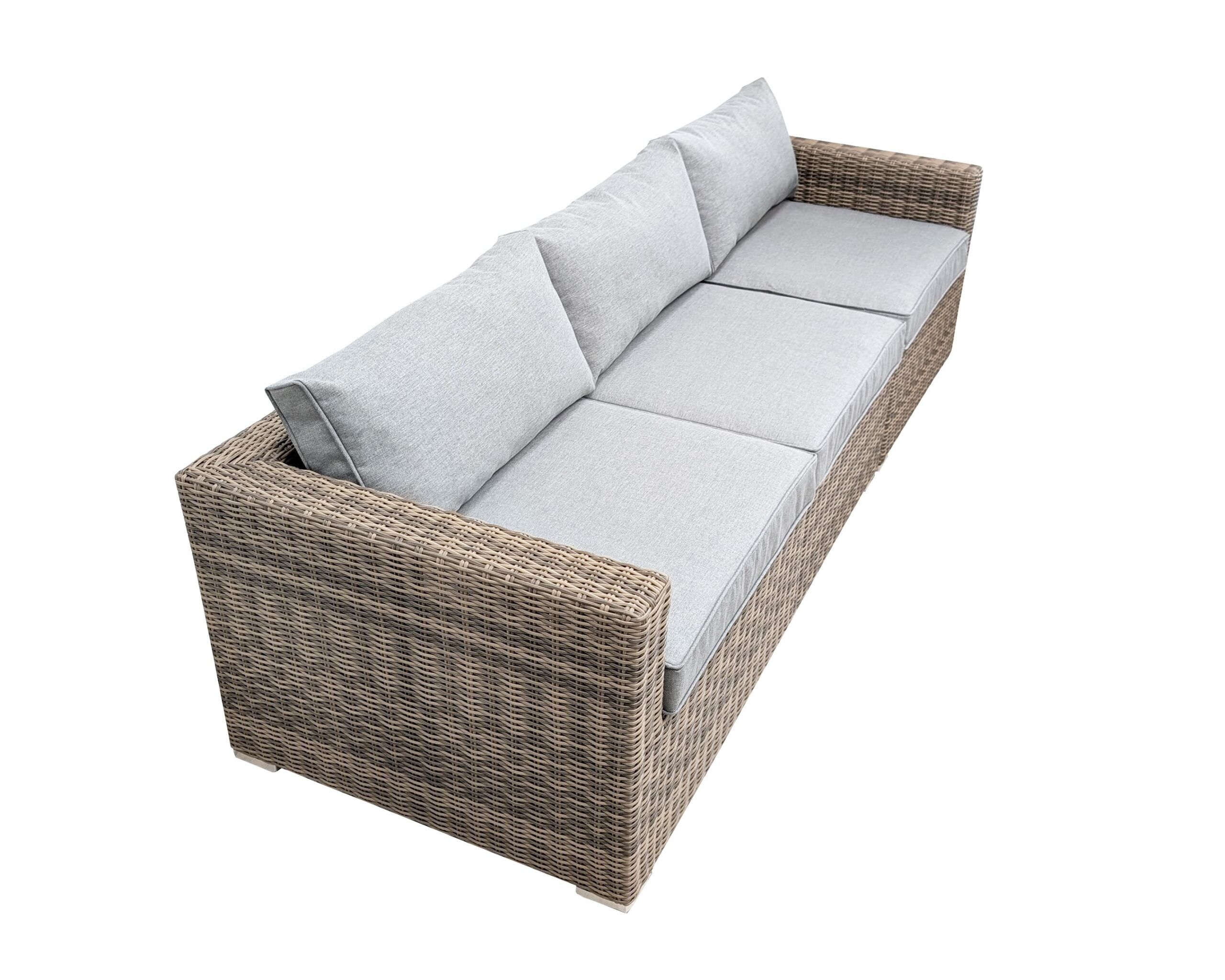 Rengard JENNY Rattan Modular 3 Seater Sofa Set with Gas Fire Pit Table and 2 Footstools - Image 3