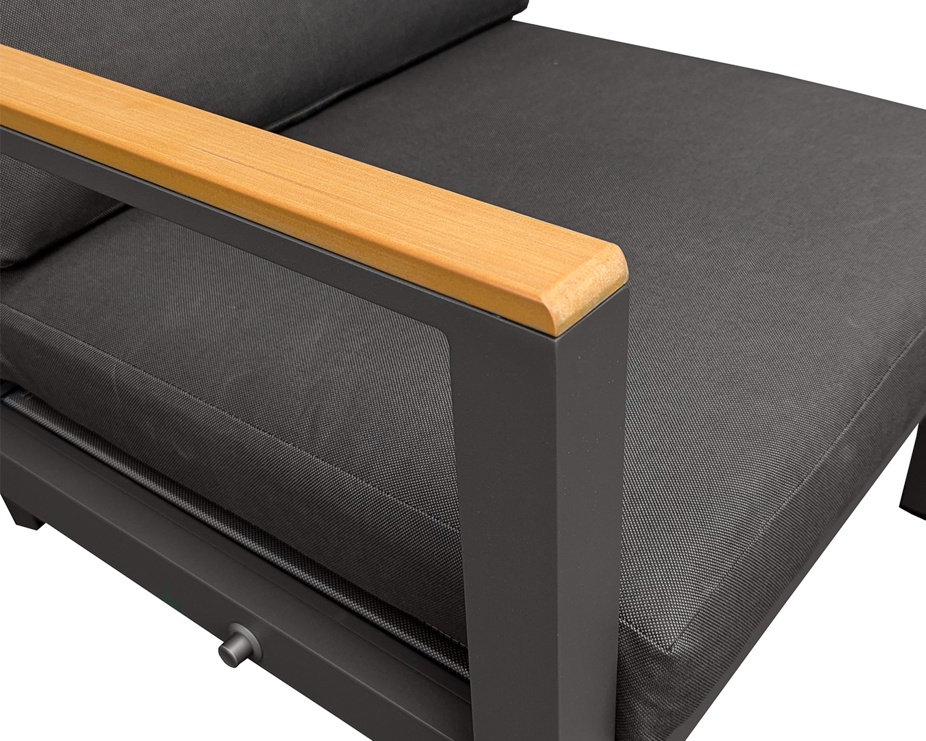 Rengard OSCAR Aluminium Reclining Lounge Set with 2 Armchairs Side Table and Footstool - Image 6