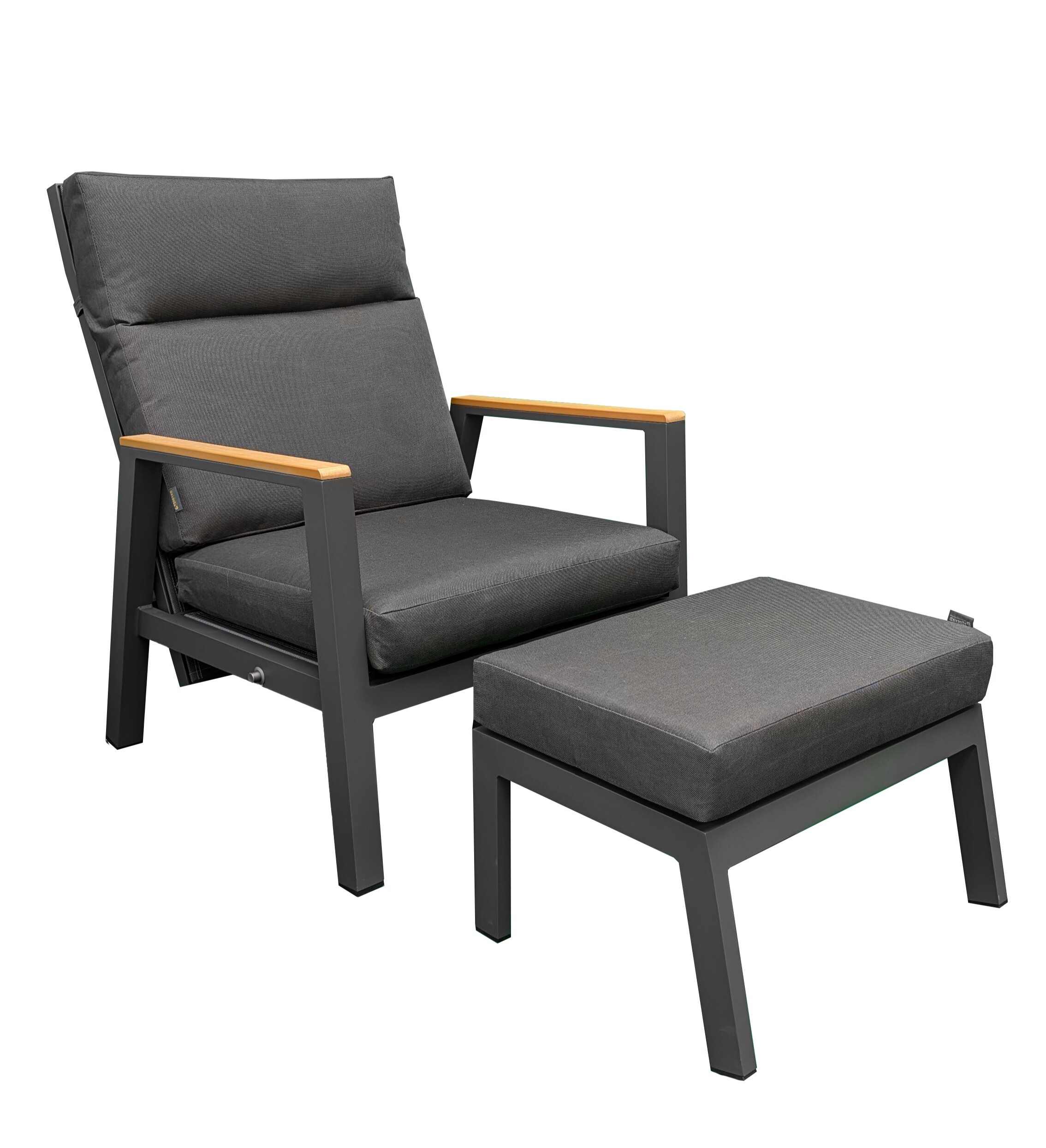 Rengard OSCAR Aluminium Reclining 3 Seater Sofa Lounge Set with 2 Armchairs and Footstools - Image 4