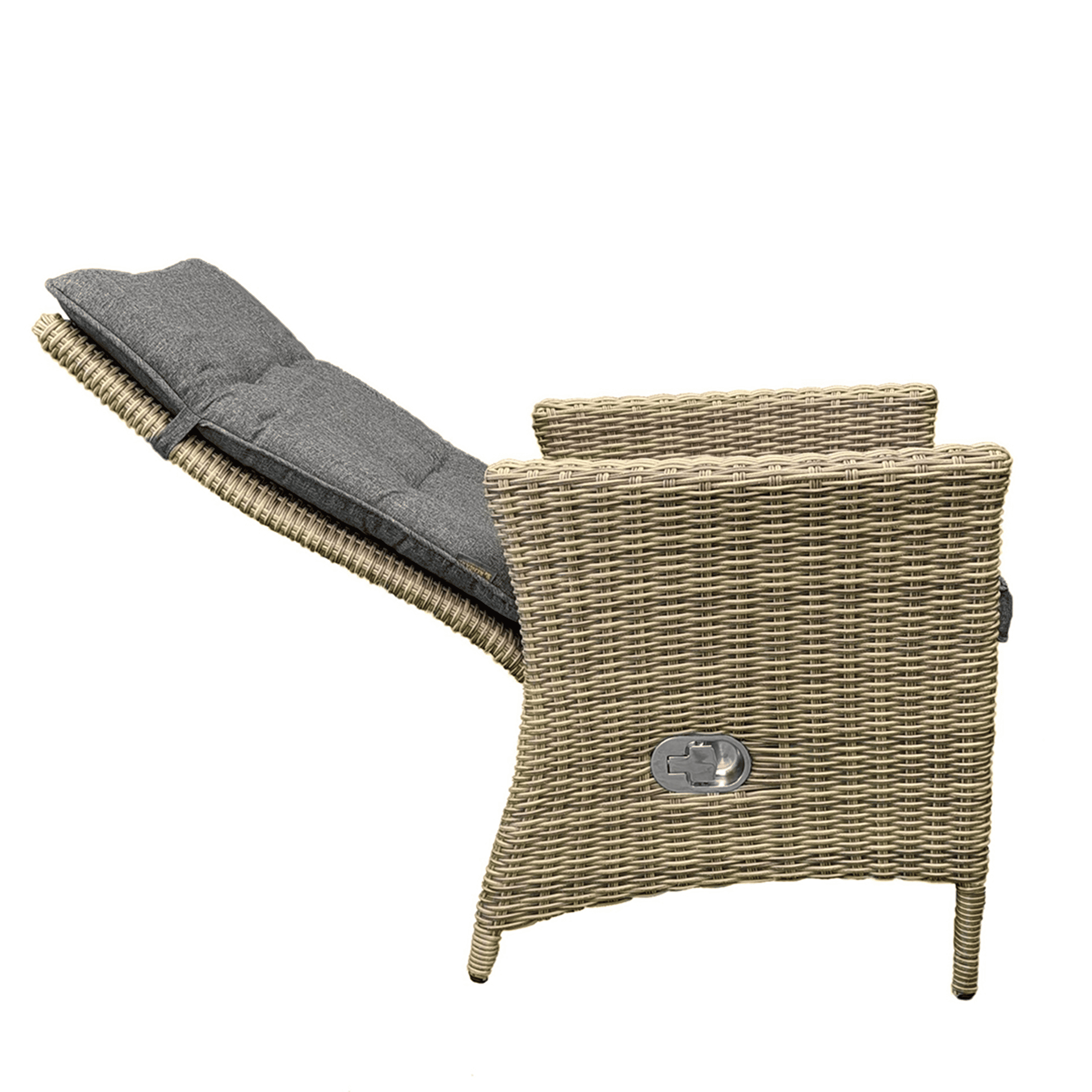 Rengard ABBEY Rattan Lounge Set with 2 Reclining Armchairs and Coffee Table - Image 4