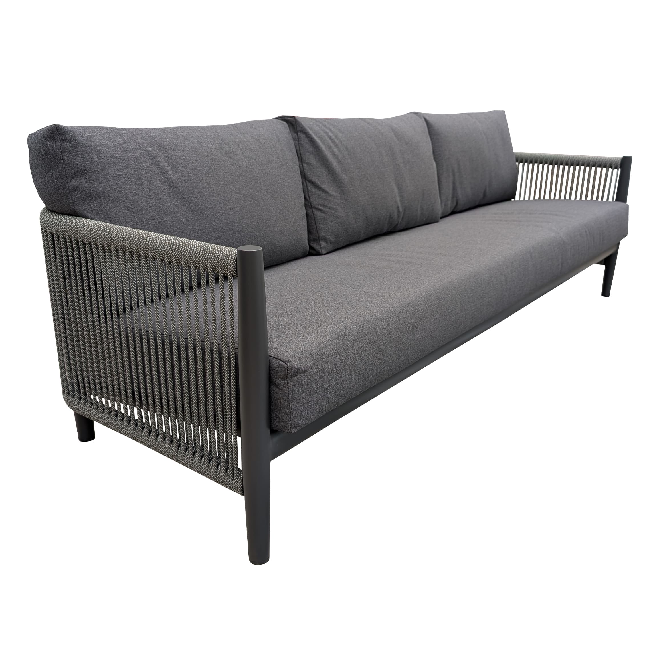 Rengard CHICAGO Aluminium and Rope 3 Seater Sofa Lounge Set with 2 Armchairs and Coffee Table - Image 3