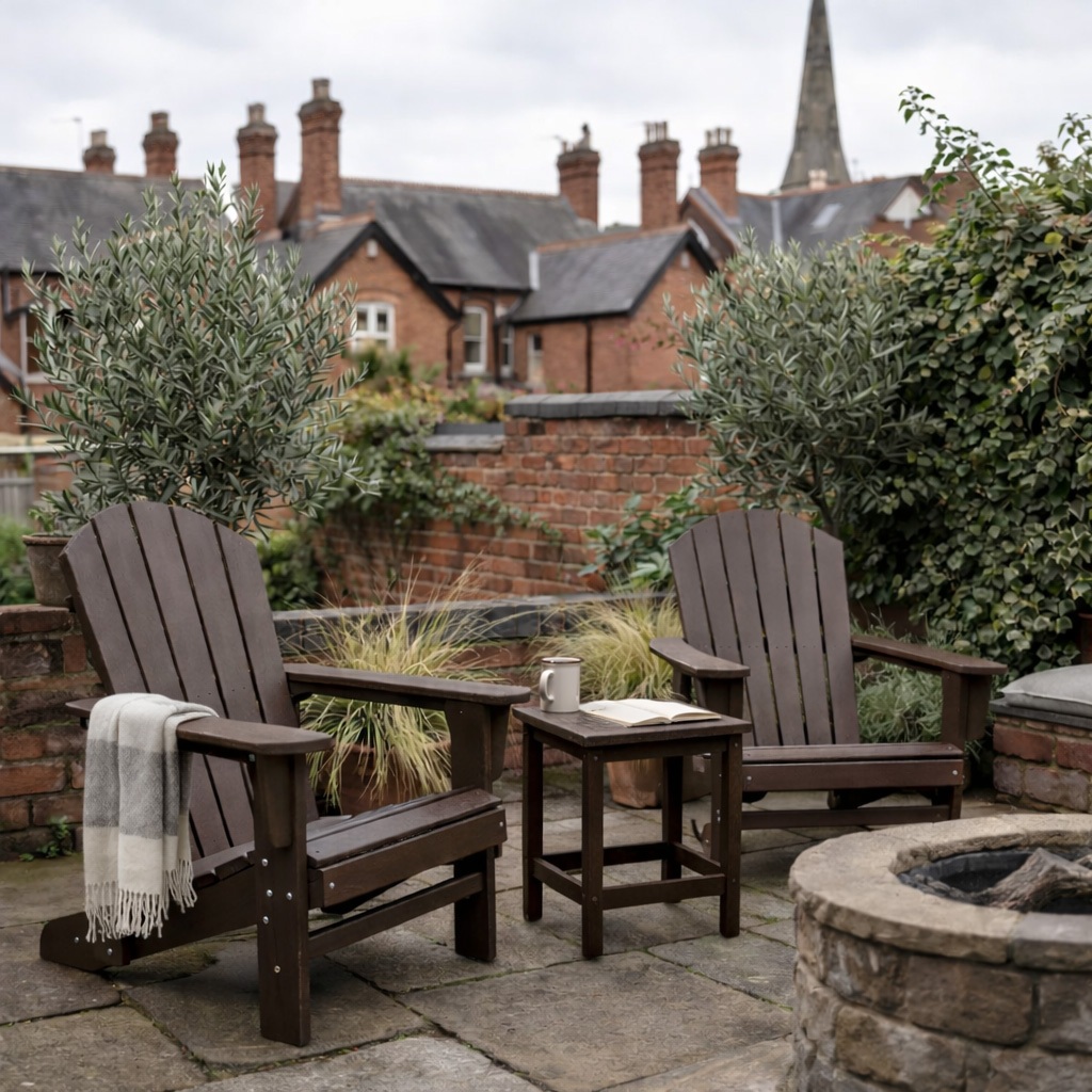 rengard adirondack armchair lounge set with a coffee table