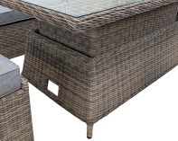 Rengard JENNY 6 Seat Rattan Modular Corner Sofa Set with Rising Ice Bucket Table & 2 Footstools - Image 4