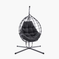 CALMO Anthracite Outdoor Single Hanging Chair - Image 2