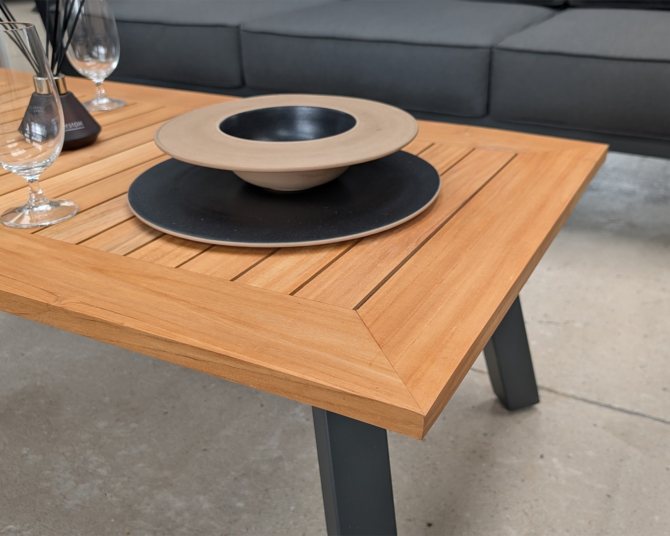 Rengard GEORGE Aluminium Teak Wood 3 Seater Sofa Lounge Set with 2 Armchairs and Coffee Table - Image 7