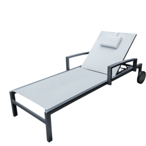 Rengard SAN DIEGO Aluminium Sun Lounger with Wheels and Headrest Pillow