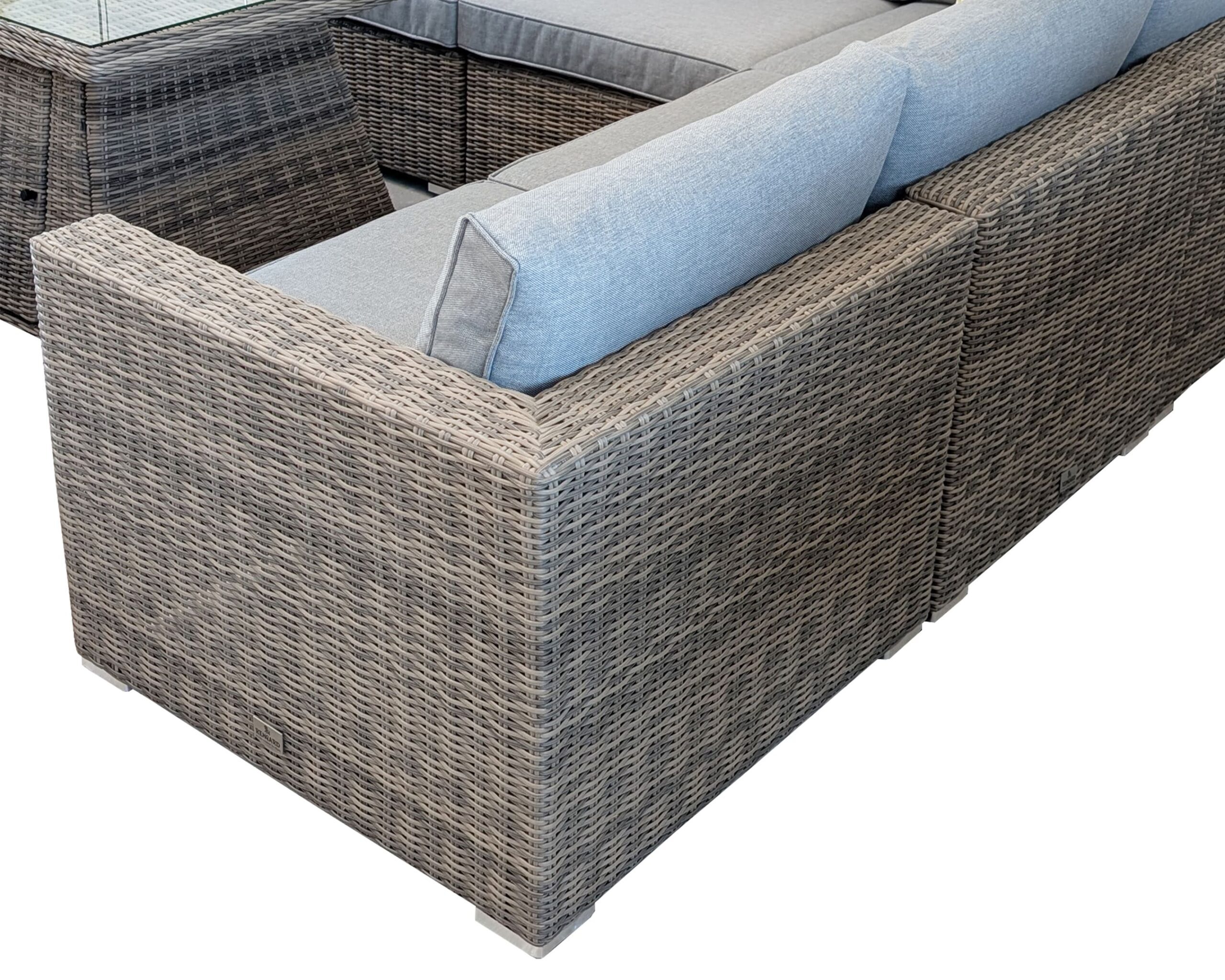 Rengard JENNY 6 Seat Rattan Modular Corner Sofa Set with Rising Ice Bucket Table & 2 Footstools - Image 7