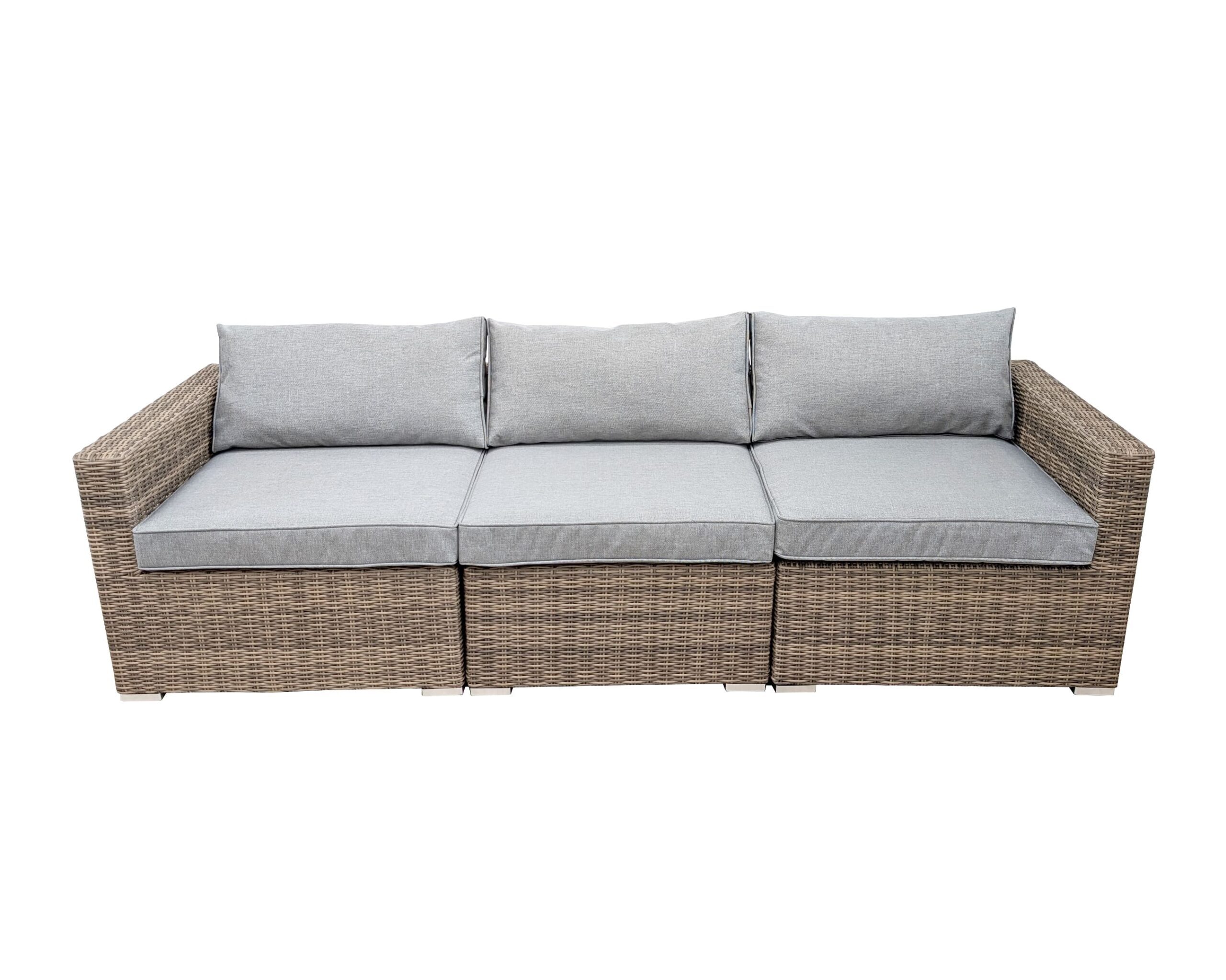 Rengard JENNY Rattan Modular 3 Seater Sofa Set with Rising Ice Bucket Table and 2 Footstools - Image 3