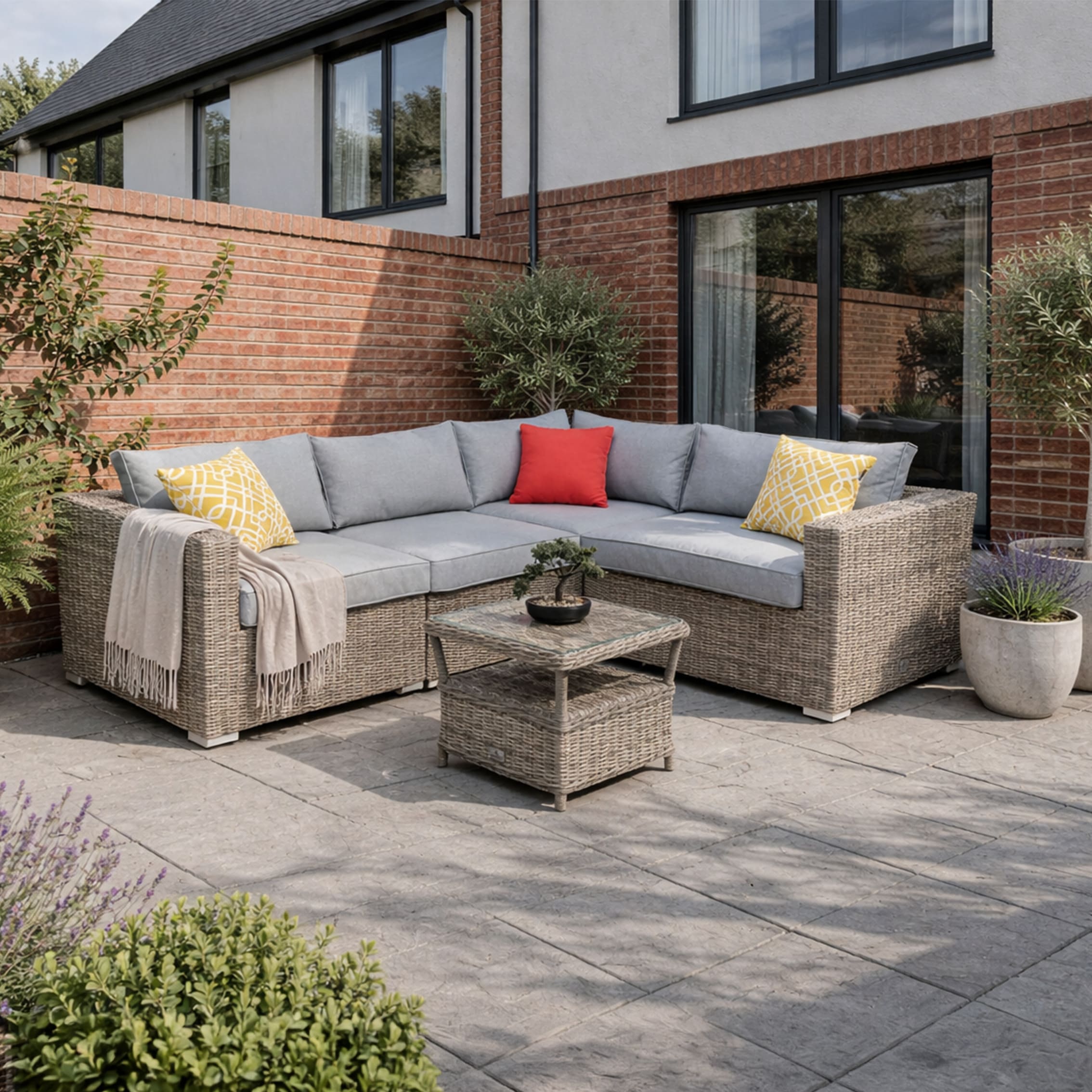 Rengard Jenny rattan corner sofa set for garden and patio